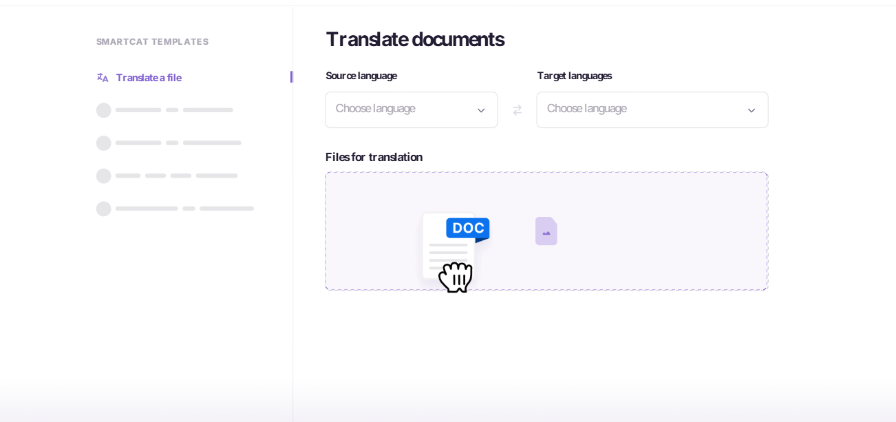 Smartcat CAT editor interface